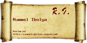 Rummel Ibolya névjegykártya